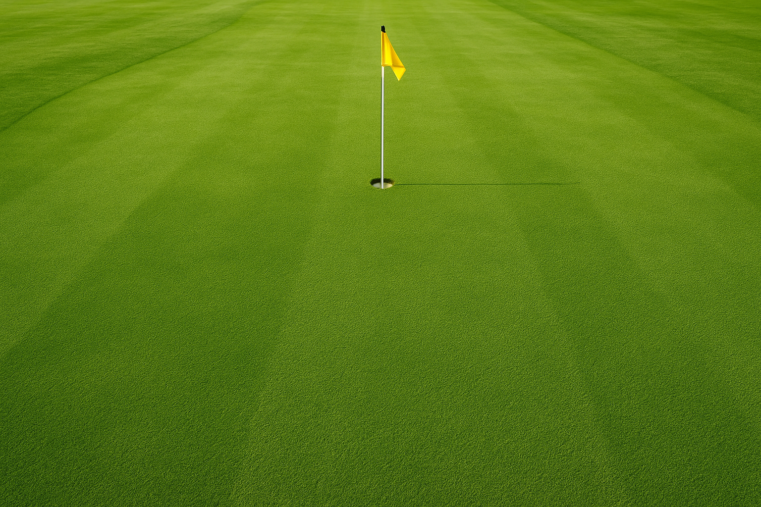 golf turf with the hole at the end